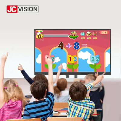 JCVISION 65 - 110 Inch Smartboard Interactive Display AG Tapınak Camı IR Dokunmatik LCD Panel