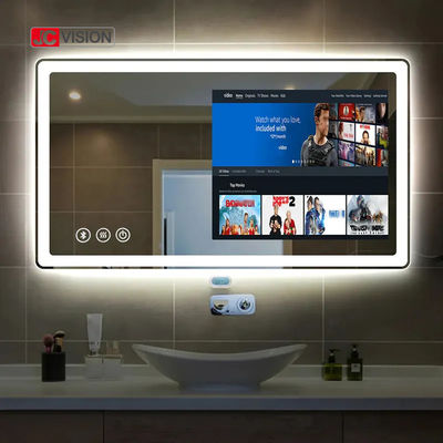 JCVISION Otel Ev Dokunmatik Ekran Televizyon Android LED Akıllı Banyo Ayna IP65