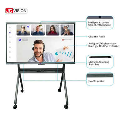 JCVISION 98 Inç Eğitimsel Etkileşimli Akıllı Tahta 20 Nokta IR Dokunma Sınıf İçin