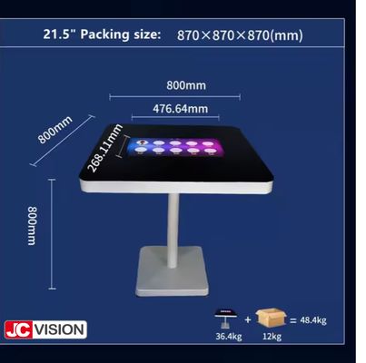JCVISION 21.5 inç Sipariş Kahve Dükkanı Su Geçirmez Ekranlı Dokunmatik Ekranlı Dijital Oyun Masası