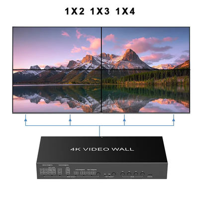 JCVISION 4K Video JCVISION Duvar HDMI2.0 Matris 2 giriş 4 çıkışlı, 2X2 Video duvar çıkışı, kendi kendine uyarlanan Sol/Sağ ses çıkışı