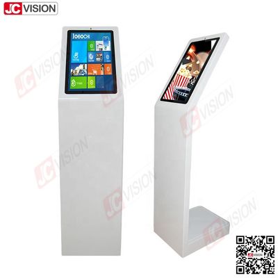 Jcvision 21.5 İnç Self Servis Dijital İnteraktif Bilgi Kiosk L Tipi Dikey Ekran Dokunmatik Ekran Kiosk Beyaz