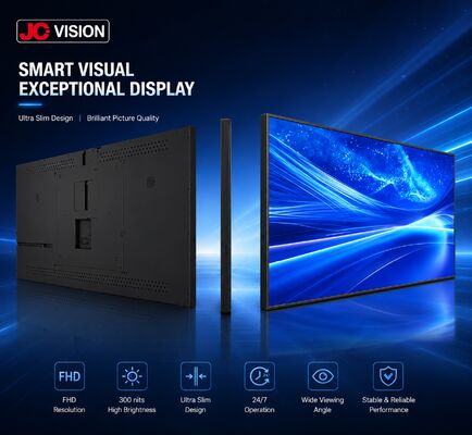 JCVision 50-Inch Indoor Digital Signage Display – E-LED Backlit, Wide Viewing Angle, Wall Mount Light Box for Retail & Hospitality (HD-352C)