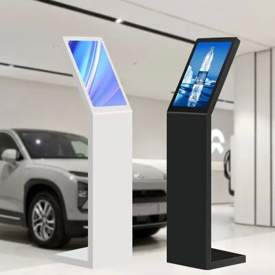 18.5 21.5 Inch Self Service Dijital Etkileşimli Bilgi Kiosku L Tipi Dikey Ekran Dokunmatik Ekran Kiosku Beyaz
