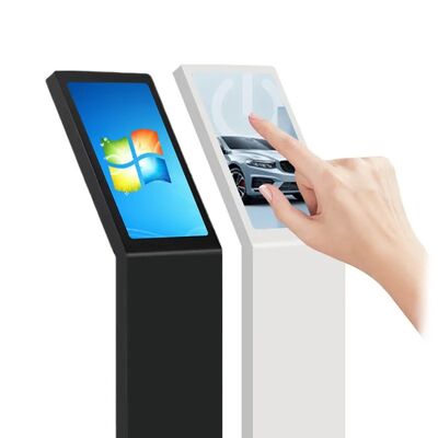18.5 21.5 Inch Self Service Dijital Etkileşimli Bilgi Kiosku L Tipi Dikey Ekran Dokunmatik Ekran Kiosku Beyaz