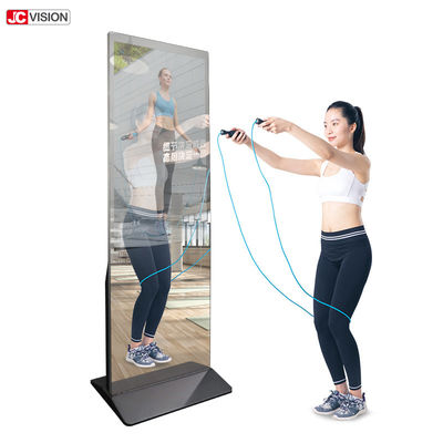 Dijital LCD Stand akıllı dokunmatik ayna reklam ekranları 49 55 65 inç