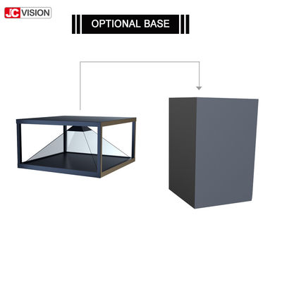 360 Derece Şeffaf LCD Ekran Vitrin 3D Holografik Ekran Piramit 80x80CM