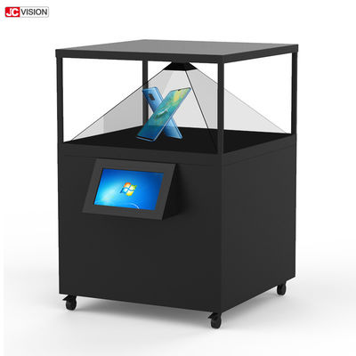 360 Derece Şeffaf LCD Ekran Vitrin 3D Holografik Ekran Piramit 80x80CM