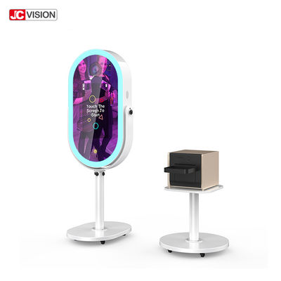 Akıllı taşınabilir ayna standı Kiosk, selfie ayna fotoğraf standı Printer ile 21.5 inç