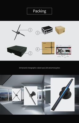 Dönen Mikro 3D Hologram LED Fan, WIFI 3D Hologram Projeksiyon 65cm