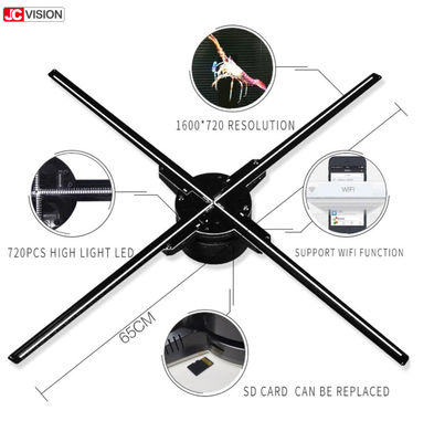 JCVISION 3D Holografik Ekran 65cm Wifi Fan 3D Hologram REKLAM LED Fan