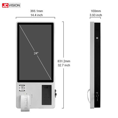 Zemin Tipi Kiosk 250nit 23in Dokunmatik Ekran 5ms 240VAC Ödeme İçin