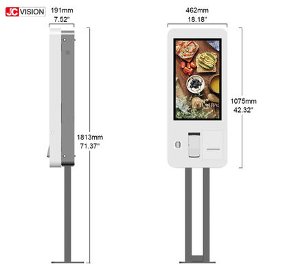JCVISION Kendine Hizmet Sipariş Kiosku Duvar Montajlı/Döşeme Kalkan Kurulum için 24 Inch