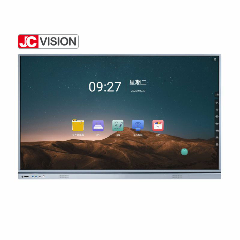 JCVISION 75 Inch JCHUB Interactive Flat Panel with Black/Silver Color IR 20 Point Touch for Education/Conference kullanımı