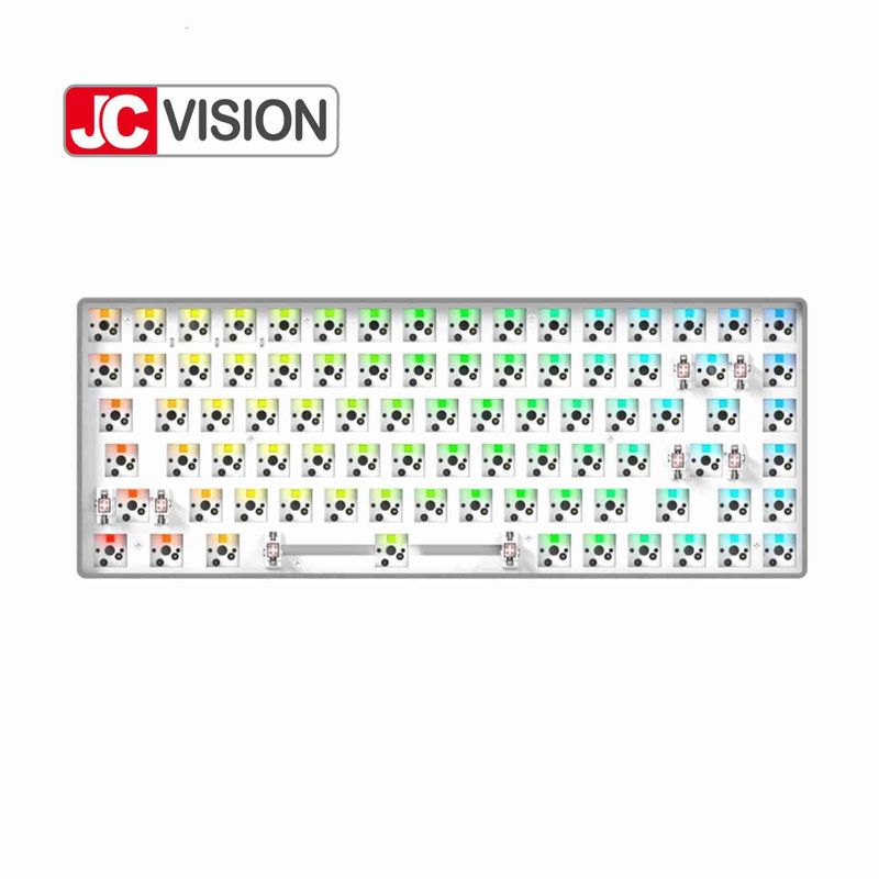 84 Tuş Sıcak Değiştirilebilir RGB Mekanik Klavyeler Alüminyum Çerçeve ABS Kasa Metal Plak