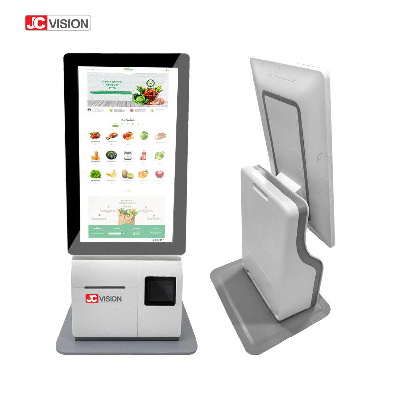 JCVISION Beyaz 15,6 İnç Self Servis Self Servis Ödeme Kiosk Android 11.0 Masaüstü POS Makinesi