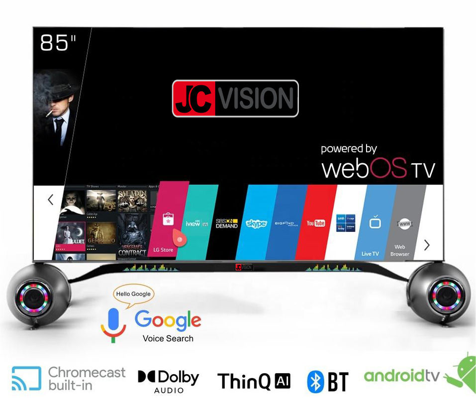 İçeride Dijital İşaret Ekranları 85 Inç Akıllı 4K TV Android 11 1 ve 178x178 Görme açısı ile