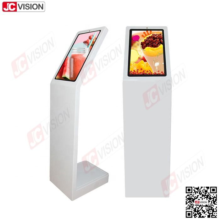 Jcvision 21.5 İnç Self Servis Dijital İnteraktif Bilgi Kiosk L Tipi Dikey Ekran Dokunmatik Ekran Kiosk Beyaz