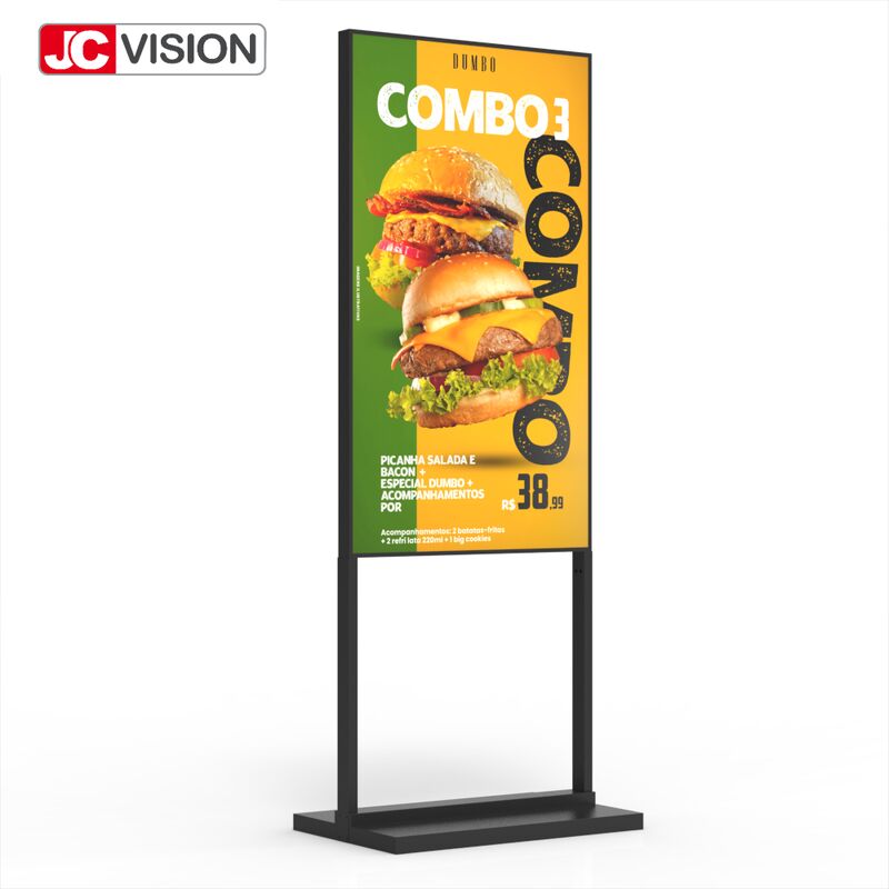 75" Yüksek Parlaklıkta Zemin Standı Işık Kutusu – 2000 cd/m², FHD, Perakende için Android Dijital Tabela
