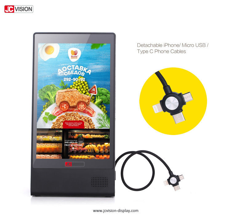 HD Kiosk LCD Dokunmatik Ekran, Android Stand Restoran Menü Masası Powerbank 8 İnç