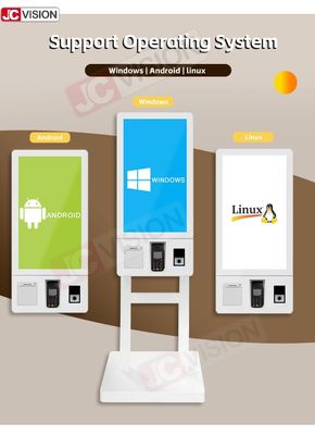 15.6 21.5 24 32 inç Kapalı katlı kendi kendine hizmetli ödeme kioskuları Terminal kendi kendine hizmetli kasada kiosk makinesi tedarikçisi