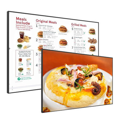 TFT 43 İnç İç Mekan Dijital Tabela Ekranları Restoran Menü Panosu
