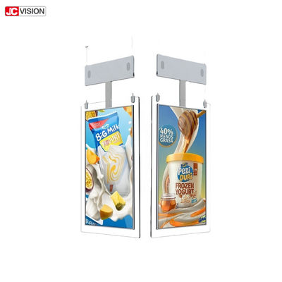 Çift Ekranlı, Yerde Duran Şeffaf LCD Ekran Dijital Tabela Kiosk