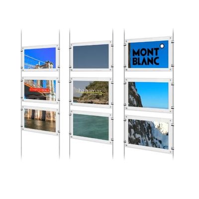 A4 Akrilik LCD Poster Ekranı Jcvision Rod Hook LGP 8mm Kalınlığı